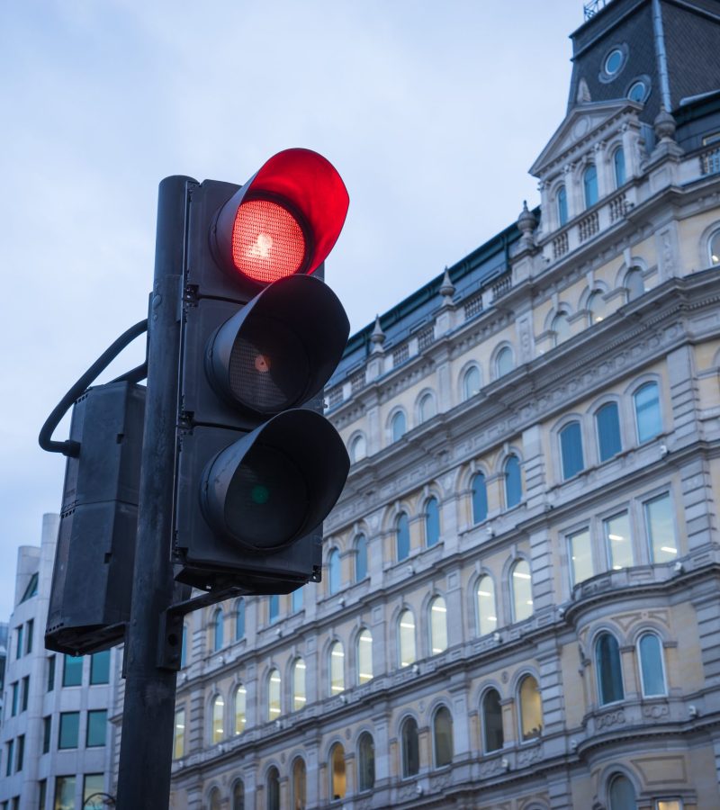 Traffic light in urban transportation in  London